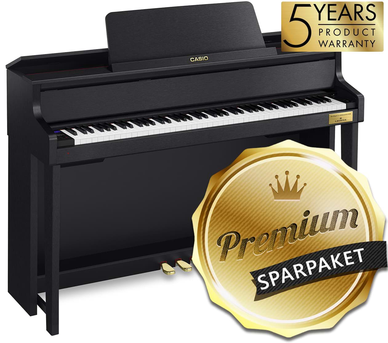 Casio Grand Hybrid GP-310 BK Schwarz Matt - Sparpaket